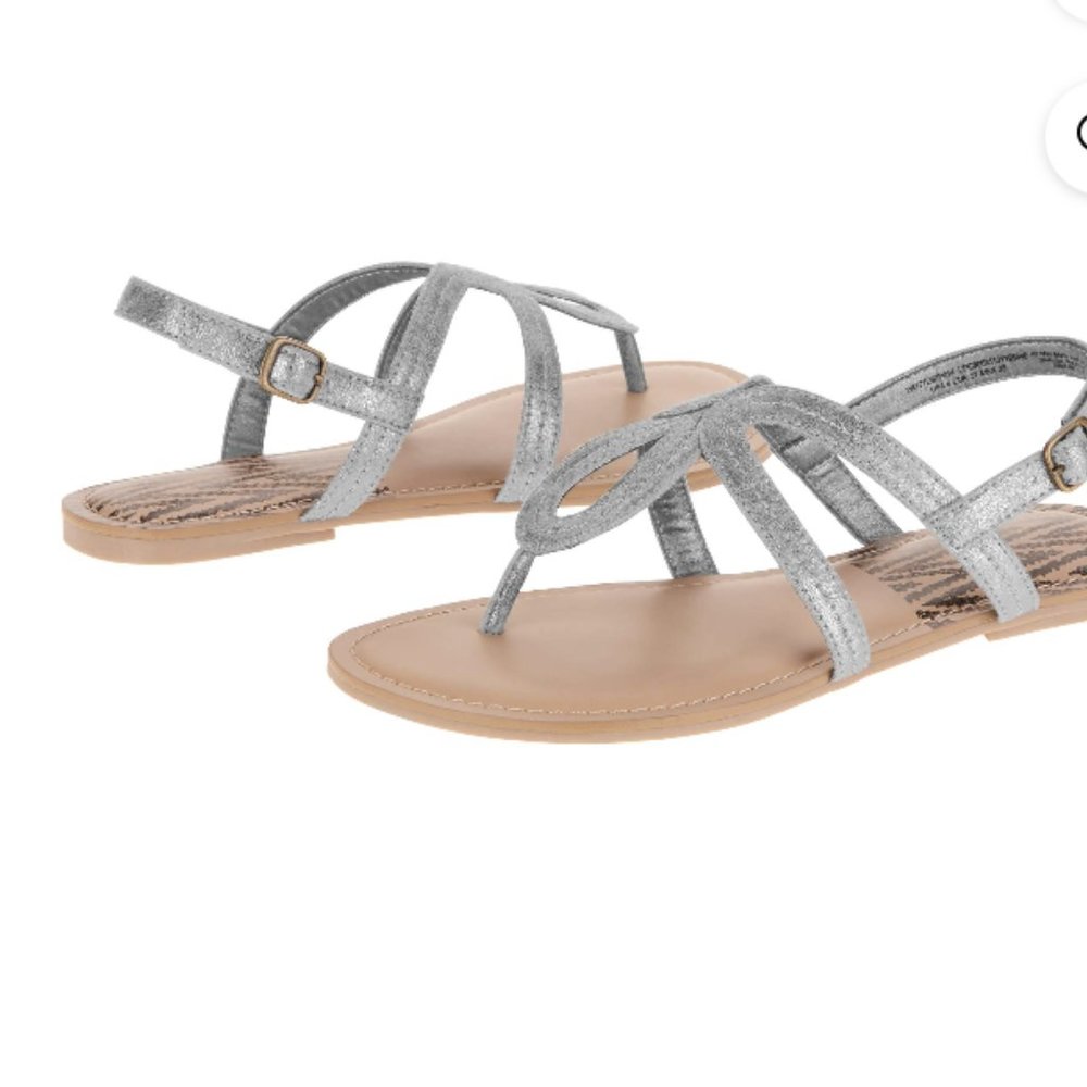 Sandals womens new size 9M Time and Tru man made materials silver